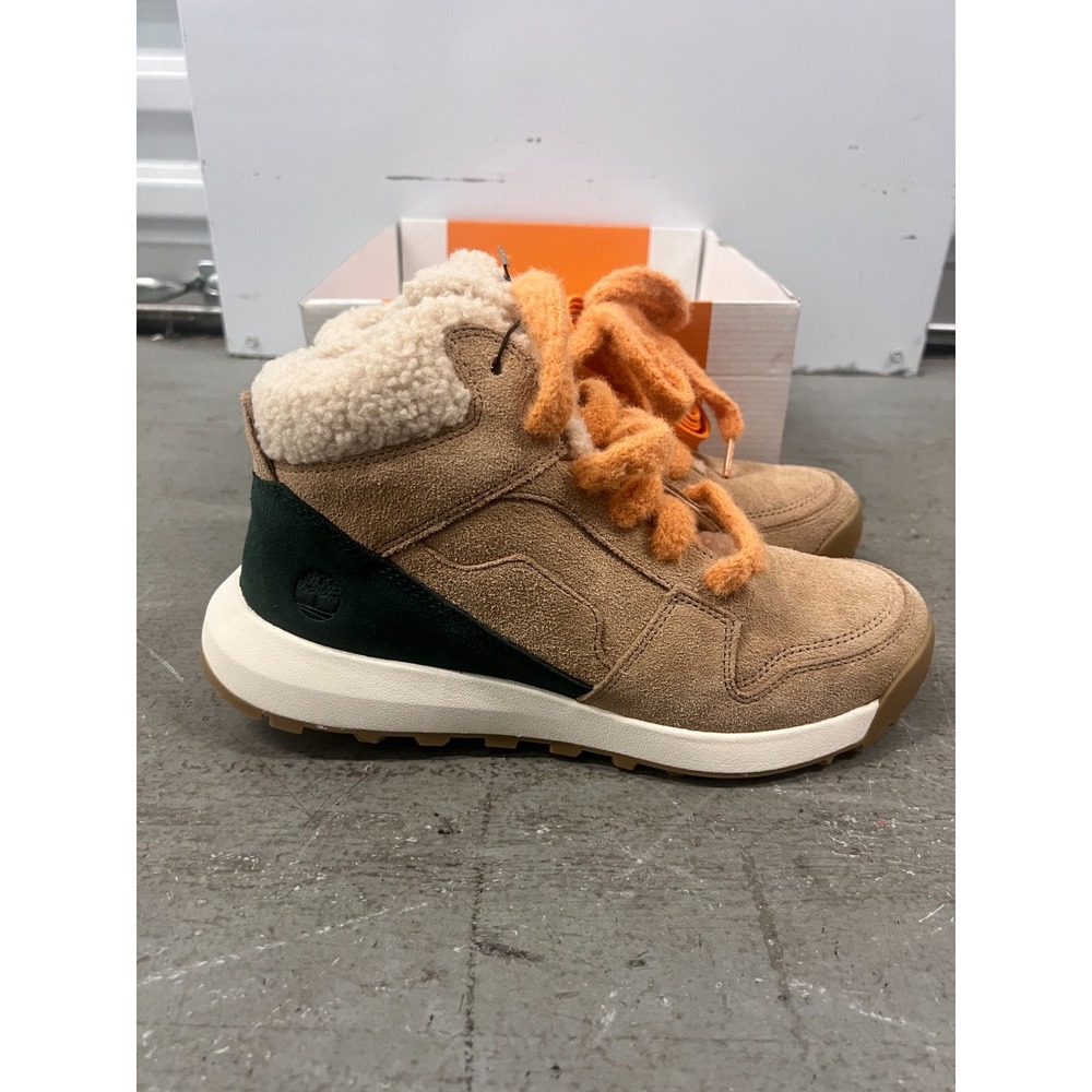 Timberland Retro Swift Sneaker Women US 8.5 Beige Suede High-Top Lifestyle Shoes
